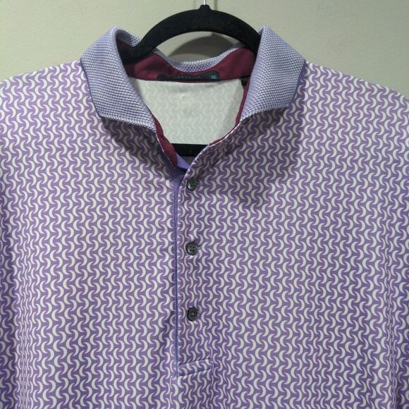 Greyson Mens Graphic Moonshine Wildflower Performance Polo Size XL Purple Golf - Picture 2 of 9
